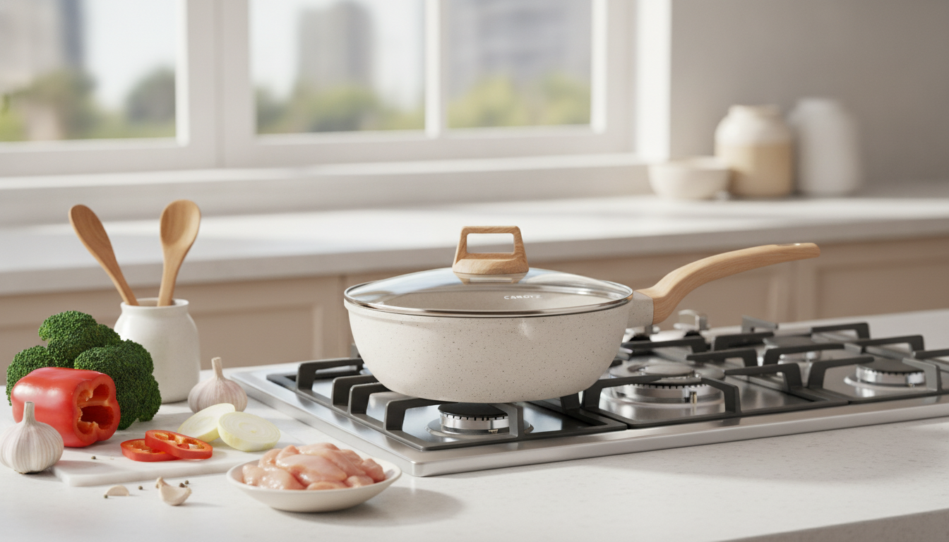 12-Inch Deep Nonstick Sauté Pan (5.5 Qt) with Lid