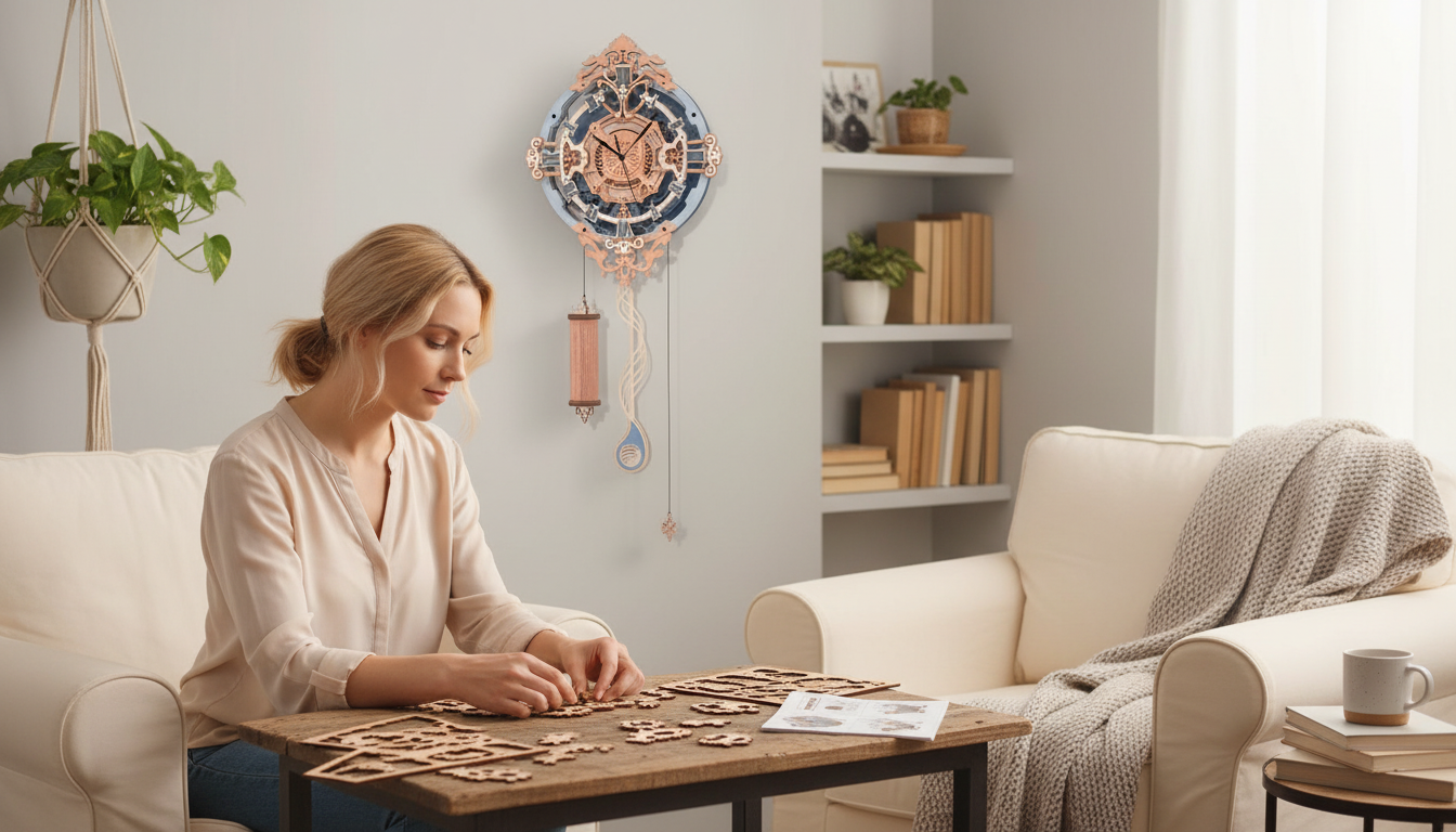 3D Wooden Puzzle Wall Clock Kit: DIY Decor That Tells Time