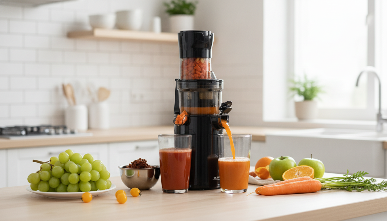 Cold Press Juicer: Wide Chute, High Yield, 200W Power