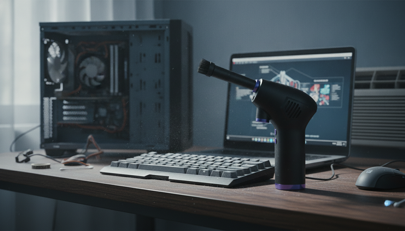 Powerful Cordless Air Duster: Clean PCs, Desks & Vents