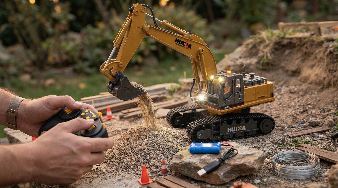 11-Channel RC Excavator Truck: LEDs, Sound & Action